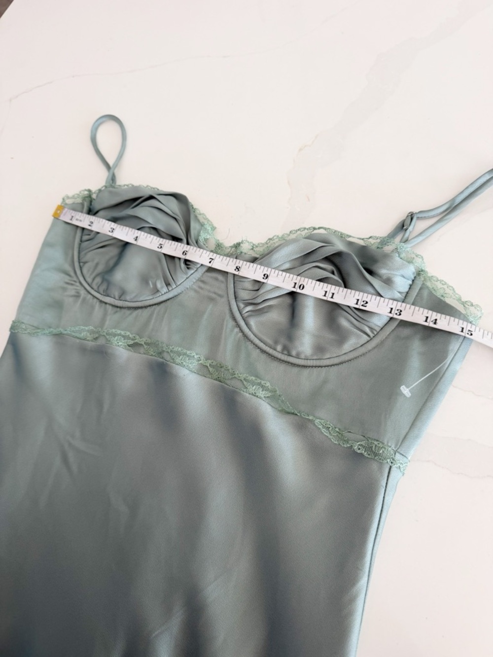Astr Florianne Satin Maxi Dress in Sage Sz S - Picture 7 of 8